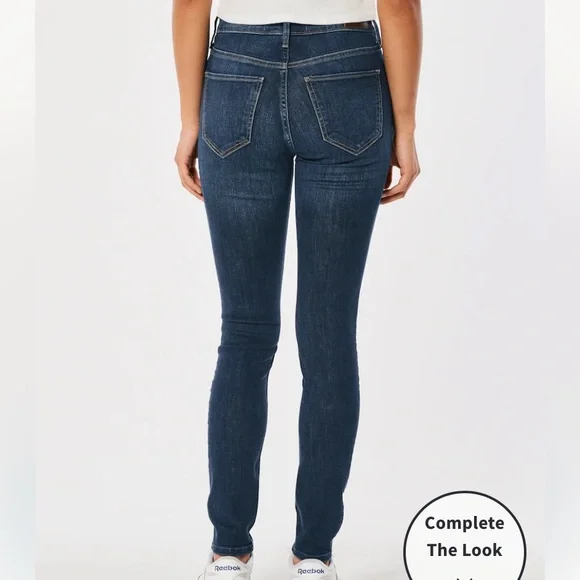 NEW HOLLISTER HIGH-RISE DARK WASH SUPER SKINNY JEANS SIZE:5 Long - Picture 3 of 10